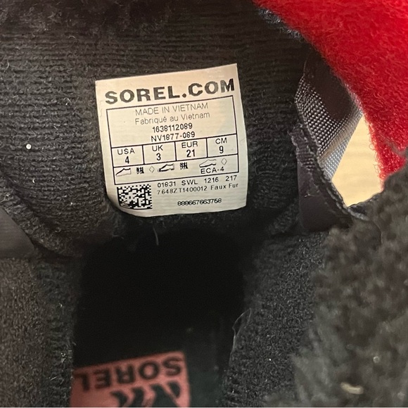 Sorel Toddler Kids Black Snow Commander Boots Sz 4 - Picture 5 of 6